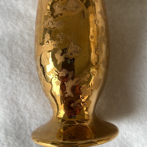 Holley Ross Weeping Gold Splatter Bud Vase Vintage - Picture 3 of 10